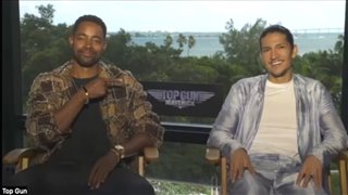 'Top Gun: Maverick' stars Jay Ellis and Danny Ramirez on working with Tom Cruise - Interview Video Thumbnail